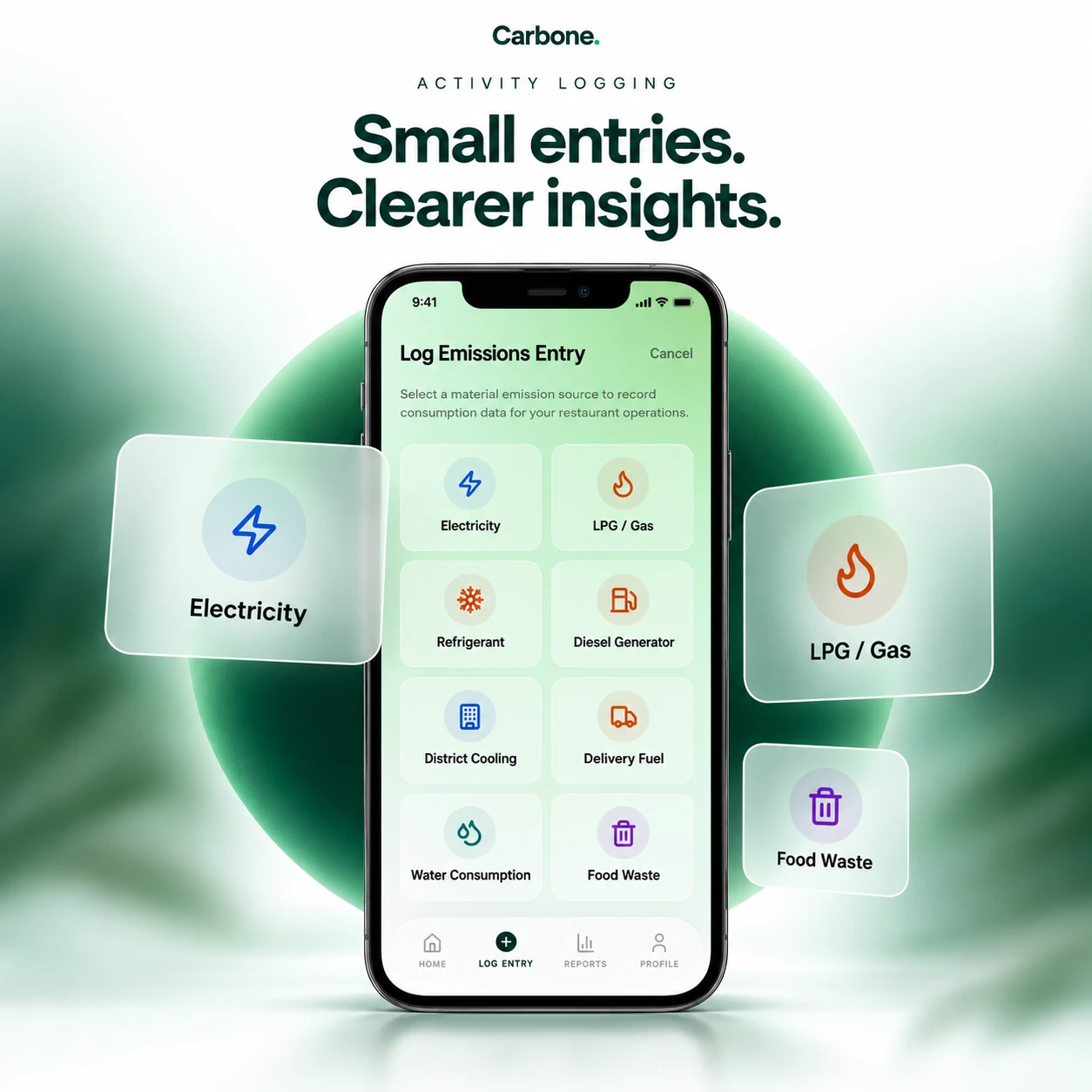 Carbone activity logging: Small entries. Clearer insights.
